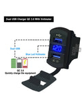 Dual USB Car Charger – QC 3.0 Fast Charge with Voltmeter