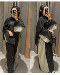 Afghan Two-Tone Open Abaya – Frayed Kimono Eid Dress