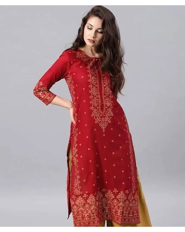 Afghan Floral Kurta Dress – Long Sleeve Ethnic Kurti