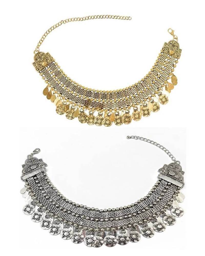 Afghan Kuchi Tassel Choker Necklace – Vintage Tribal Collar