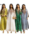 Afghan Embroidered Maxi Jalabiya – Eid Party Mesh Gown
