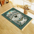 Prayer Rug – Sacred City Kaaba Panoramic Print, Teal Gold