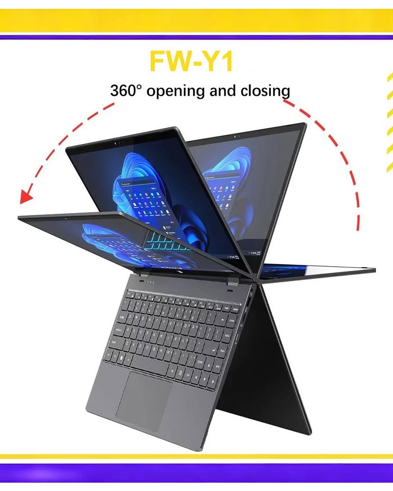 14" 360° Flip 2-in-1 Touchscreen Laptop – Intel N95, 12GB RAM