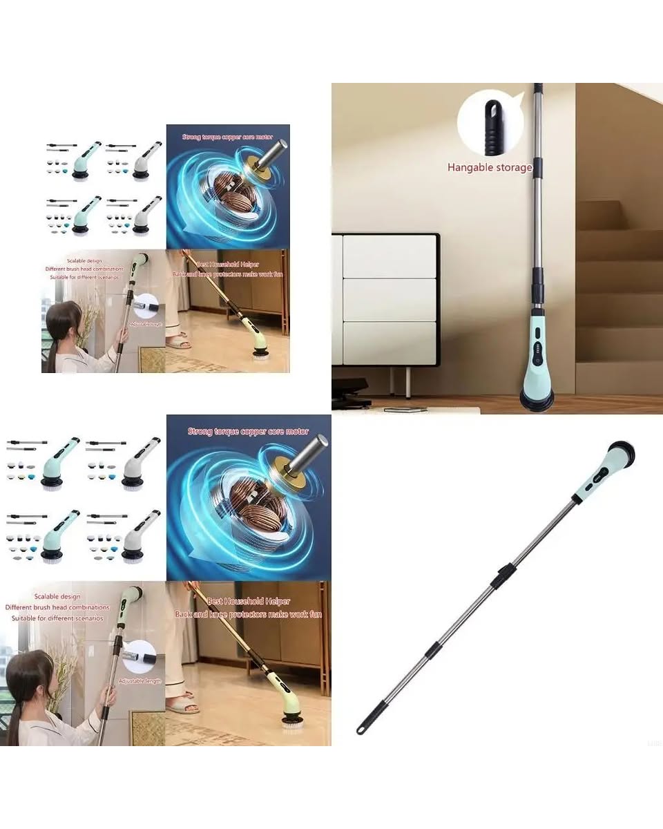 Electric Spin Scrubber – Power Cleaning Brush with Handle