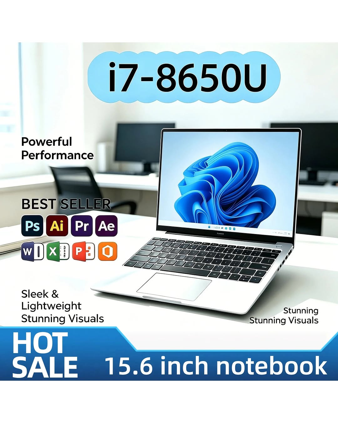 15.6" Intel i7-8650U Laptop – 32GB RAM, 2TB SSD
