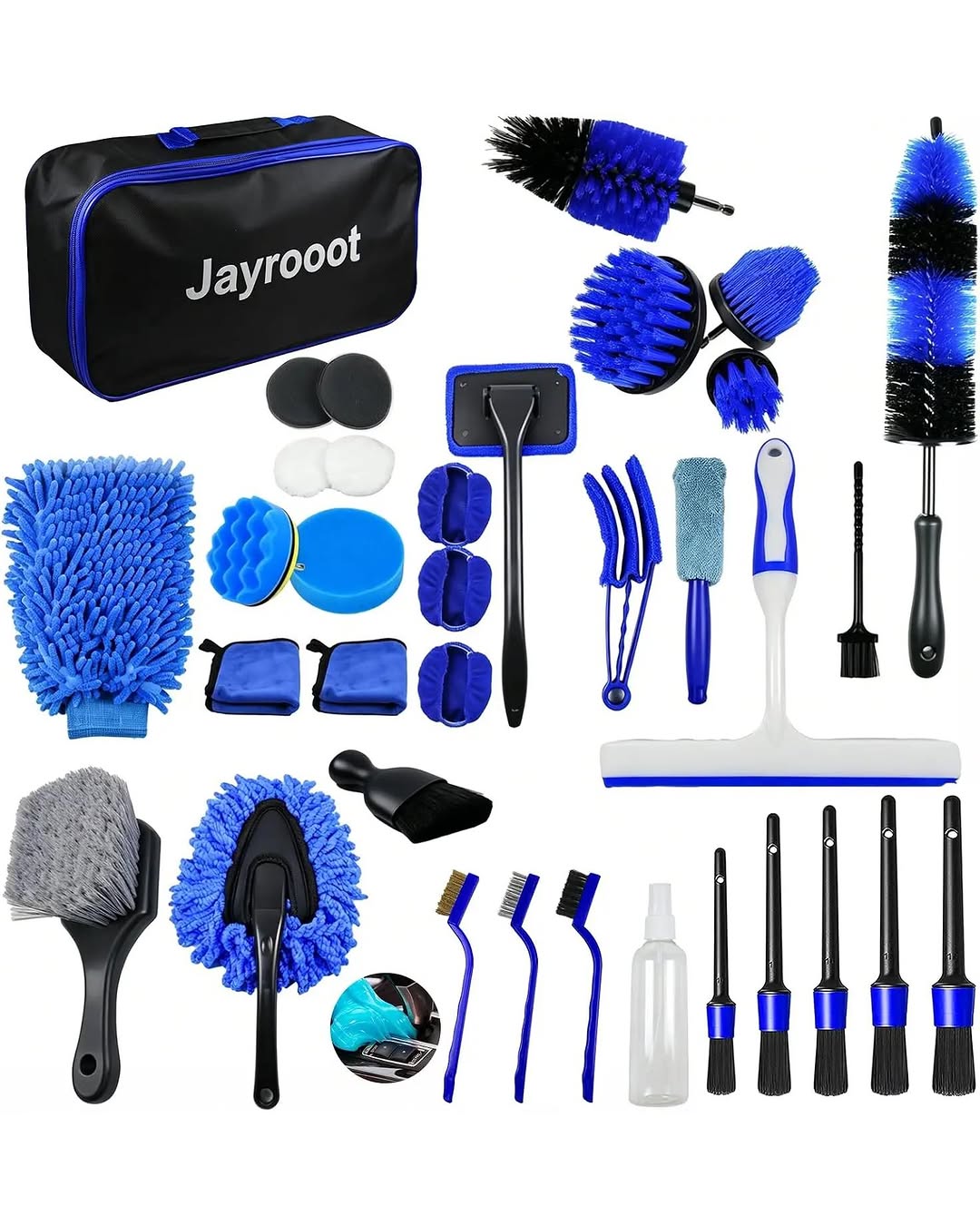 30-Piece Car Detailing Kit – Brushes and Cleaning Tools