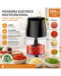 Electric Food Chopper – 500ml, 4 Stainless Steel Blades