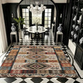 Kilim Tribal Geometric Area Rug – Boho Ethnic Woven-Look Carpet