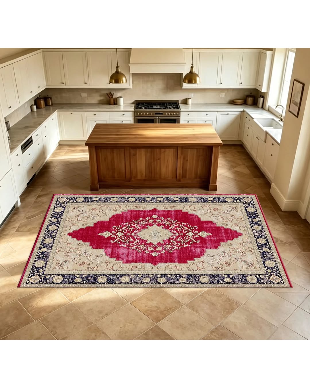 Afghan Bokhara Area Rug – Elephant Foot Gul Design