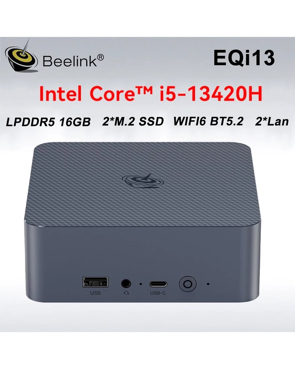Beelink EQi13 Mini PC – Intel i5-13420H, 16GB RAM, 500GB SSD