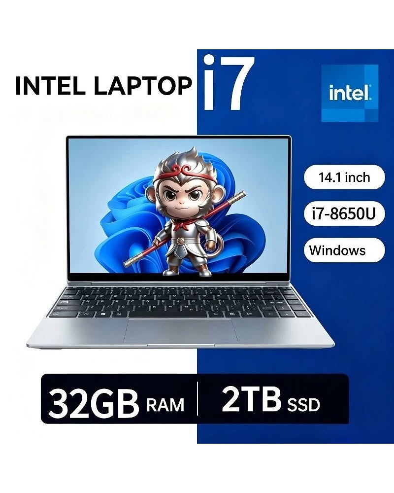 14.1" Intel i7-8650U Laptop – 32GB RAM, 1TB SSD