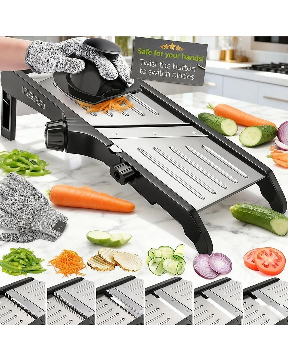 Mandoline Vegetable Slicer – 10-in-1 Adjustable