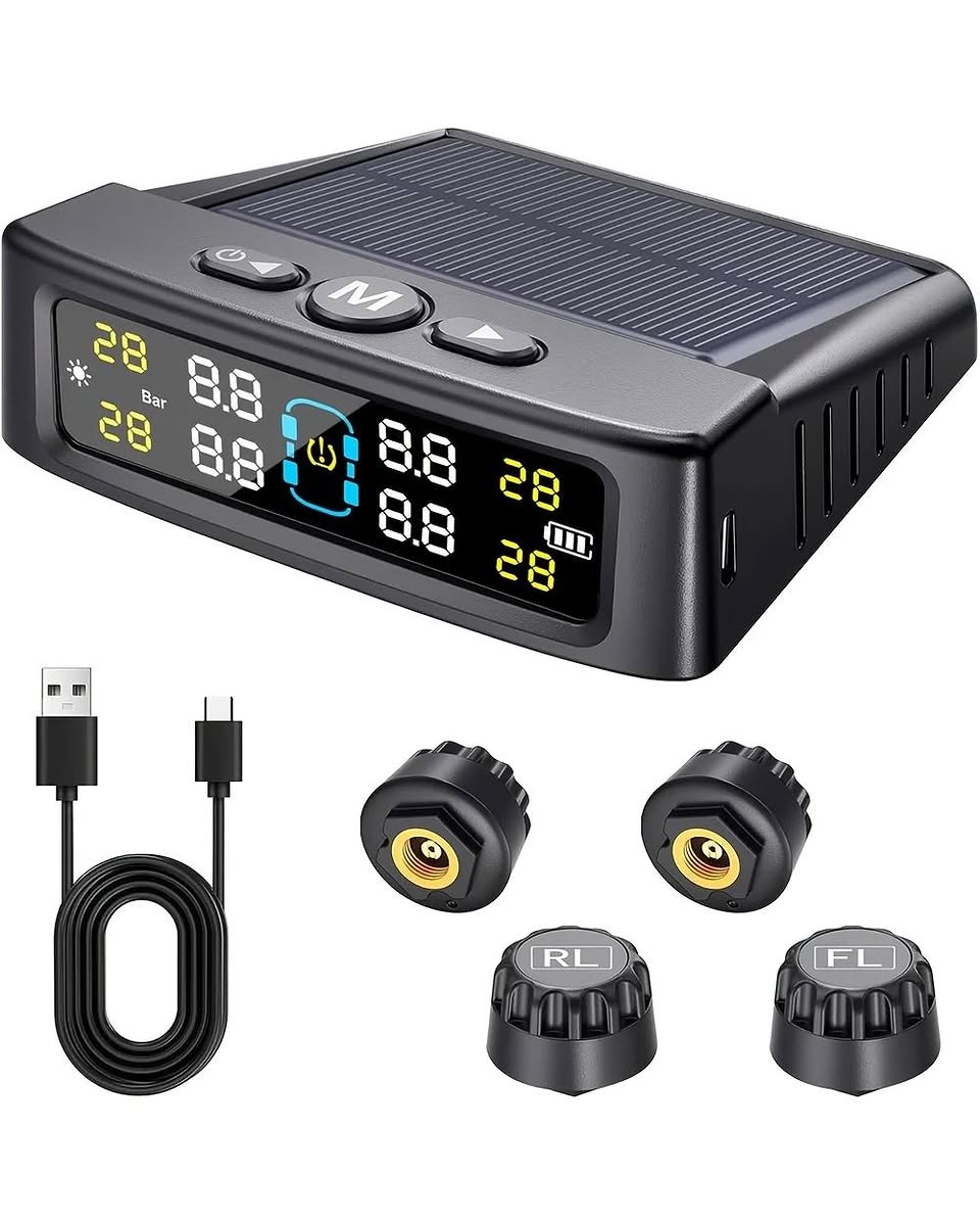 TPMS Tire Pressure Monitoring System – Solar, 4 Sensors