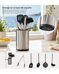 Kitchen Utensil Set – 6-Piece Stainless Steel & Nylon with Holder