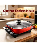 Electric Hot Pot – 6L Non-Stick with Glass Lid