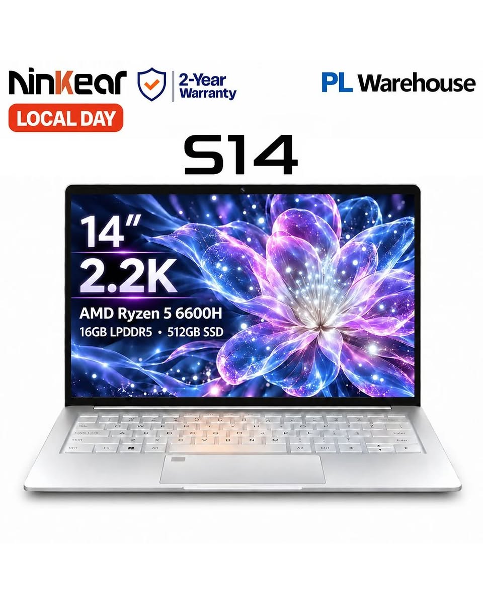 Ninkear S14 14" Laptop – 16GB RAM, 512GB SSD, 2.2K Display