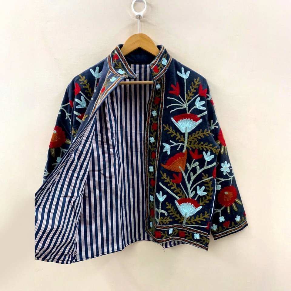 Handmade Suzani Velvet Chapan Coat