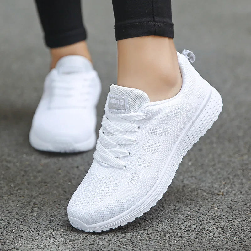 Women's White Fashion Sneakers