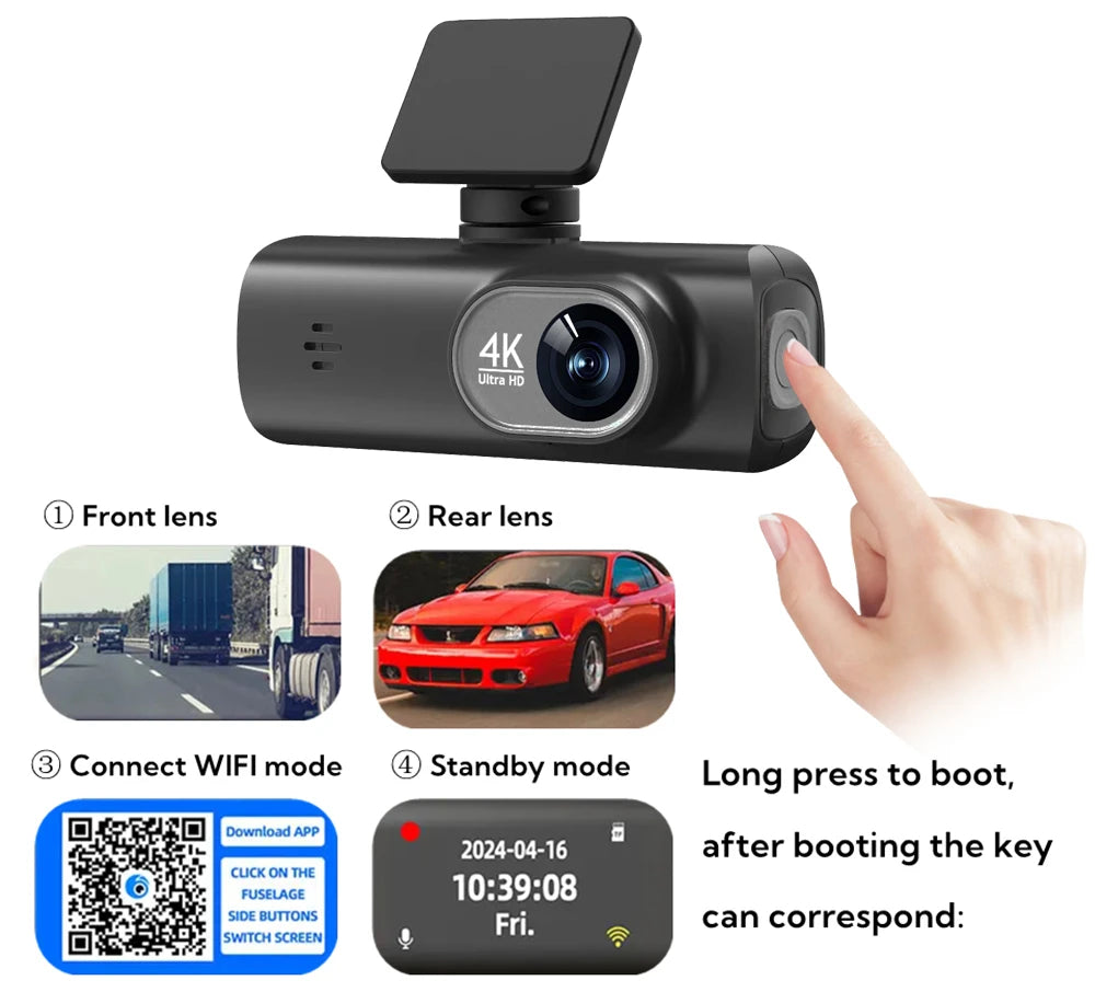 Budget 4K Front+Rear Dash Cam