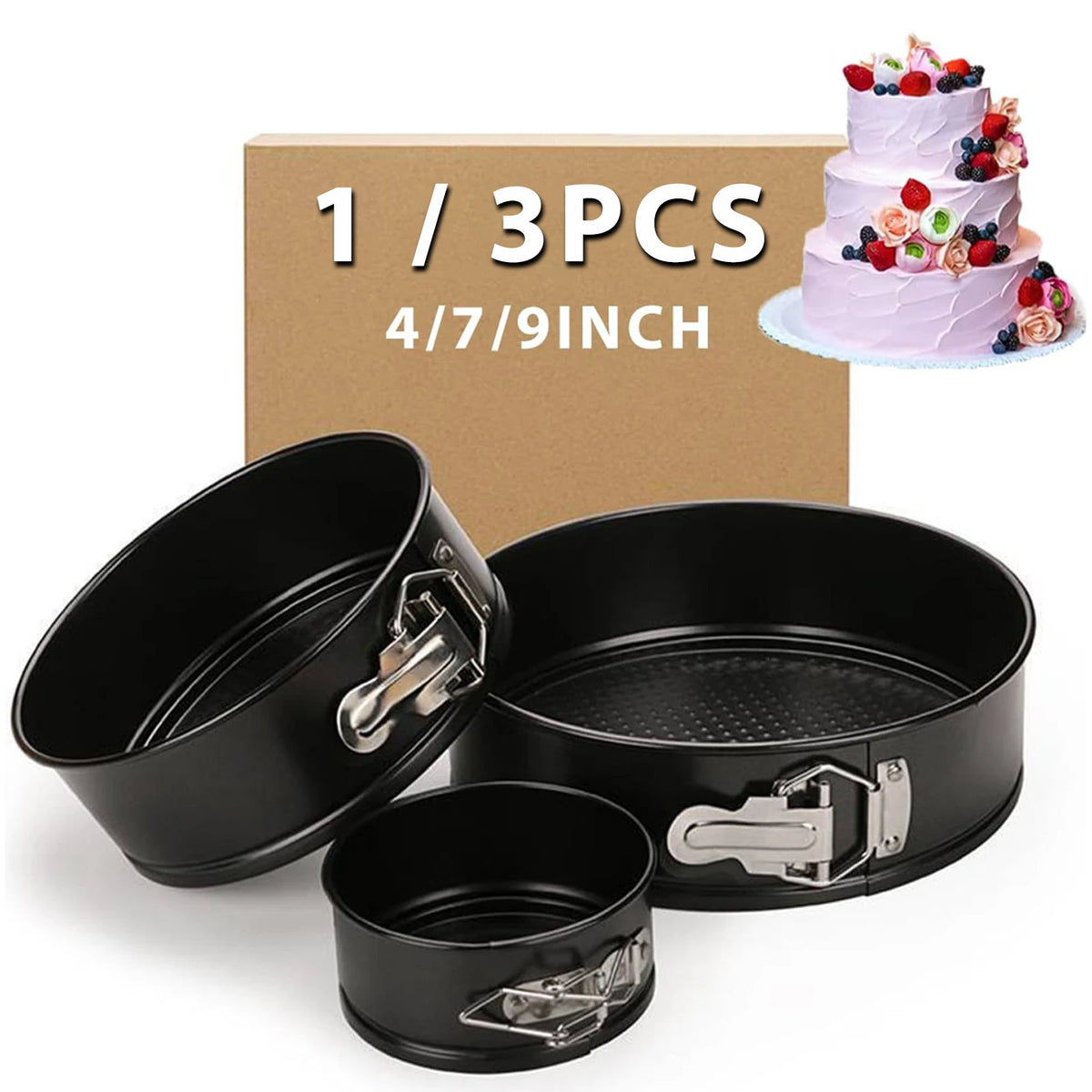 Non-Stick Springform Cake Pan Set