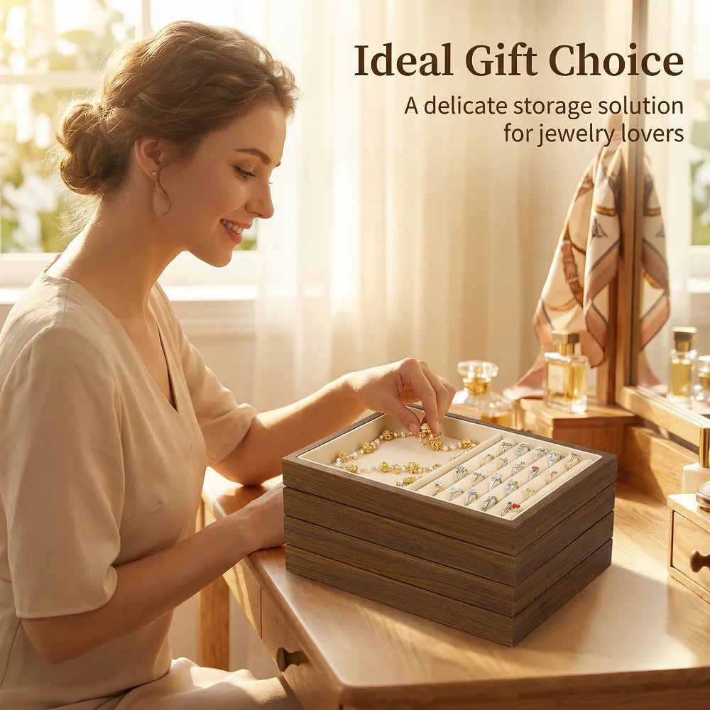 Wooden Jewelry Organizer Tray