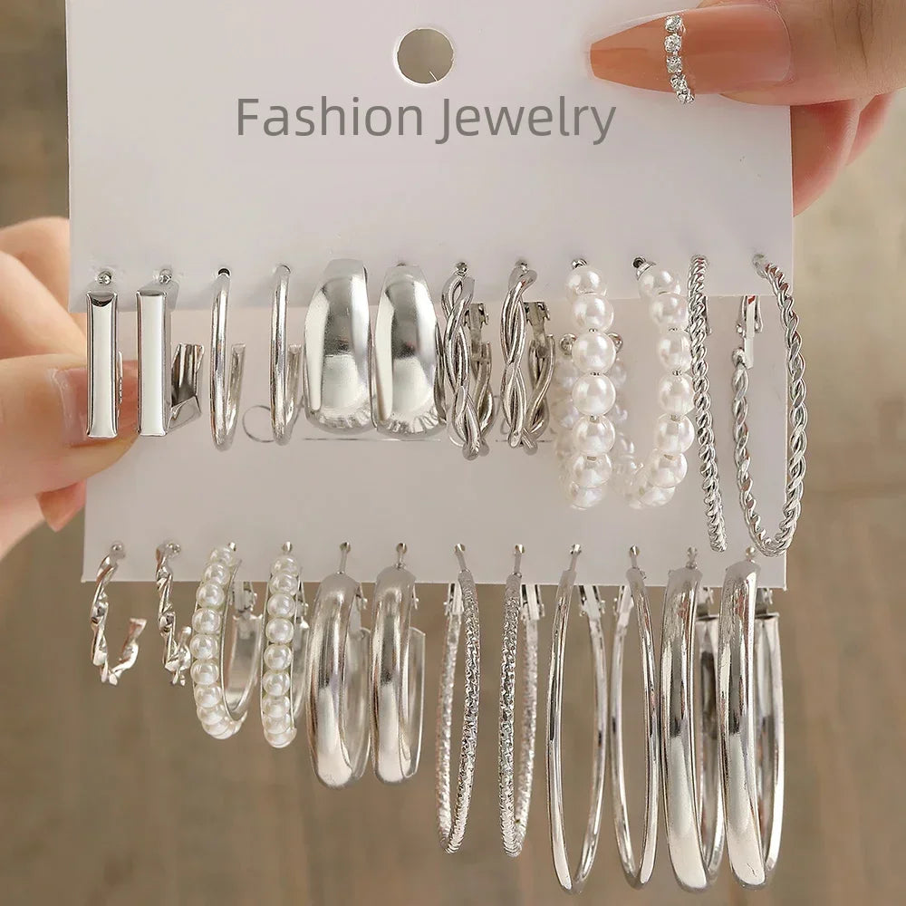 Women's 24-Piece Hoop Earrings Set