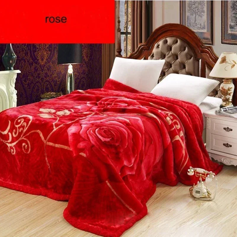 Floral Printed Heavy Winter Blanket