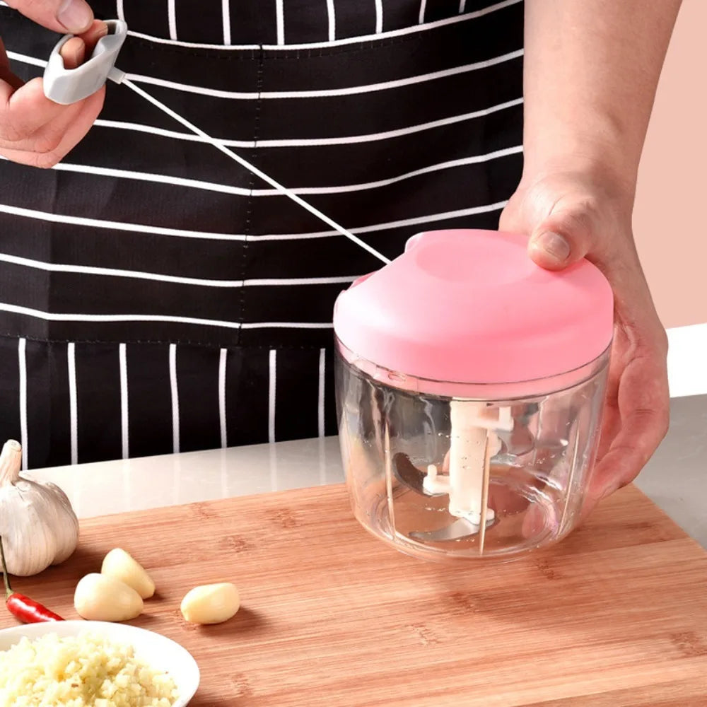 Pink Manual Pull Food Chopper