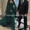 Hunter Green Beaded Mermaid Nikkah Gown