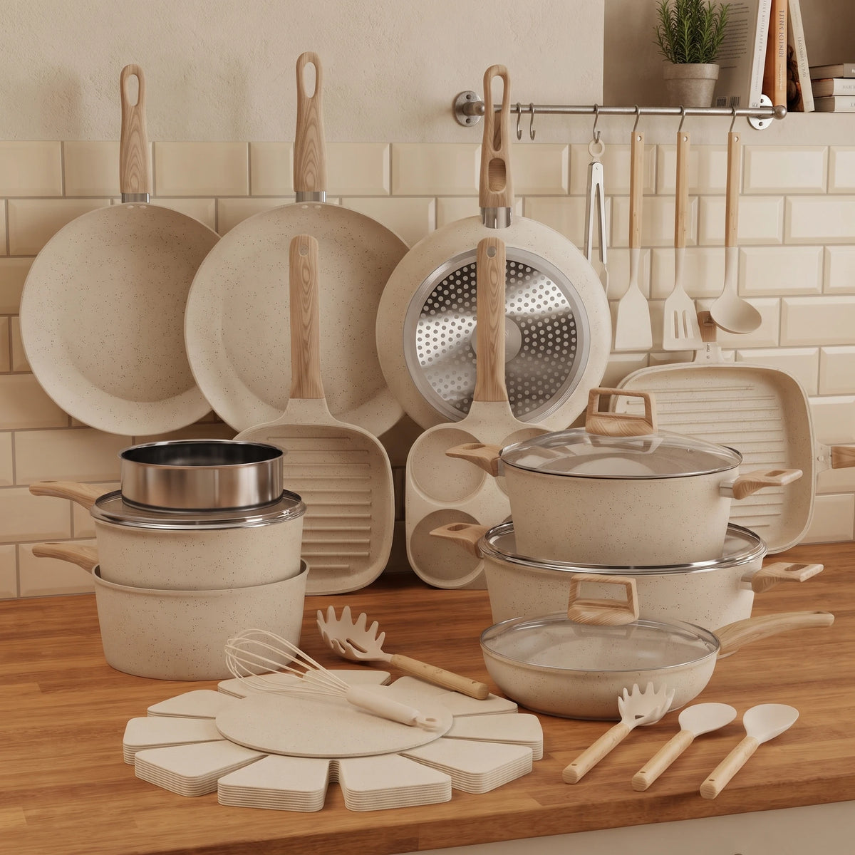 Ceramic Non-Stick Cookware Set (14-31pc)