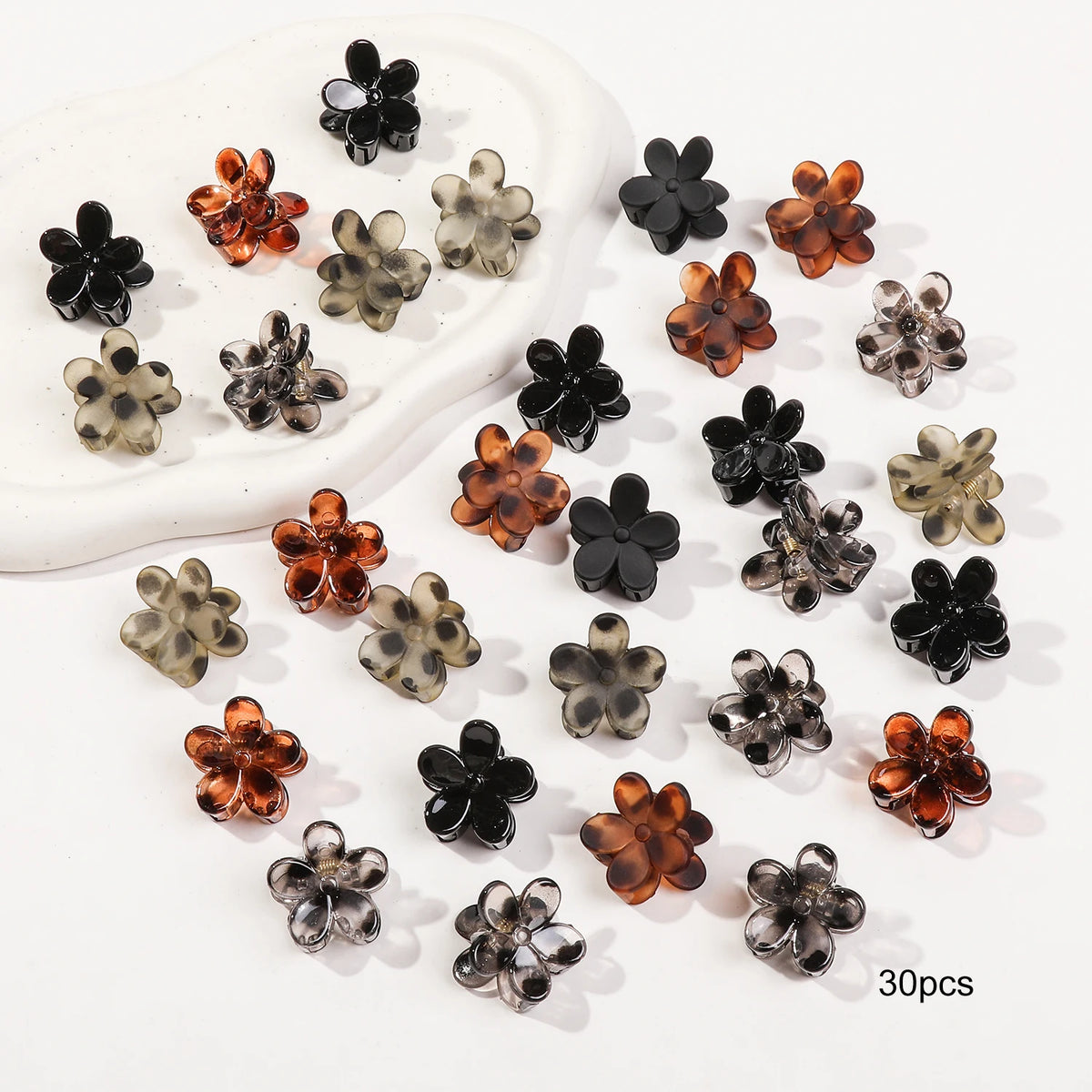 Mini Flower Hair Claw Clips Set