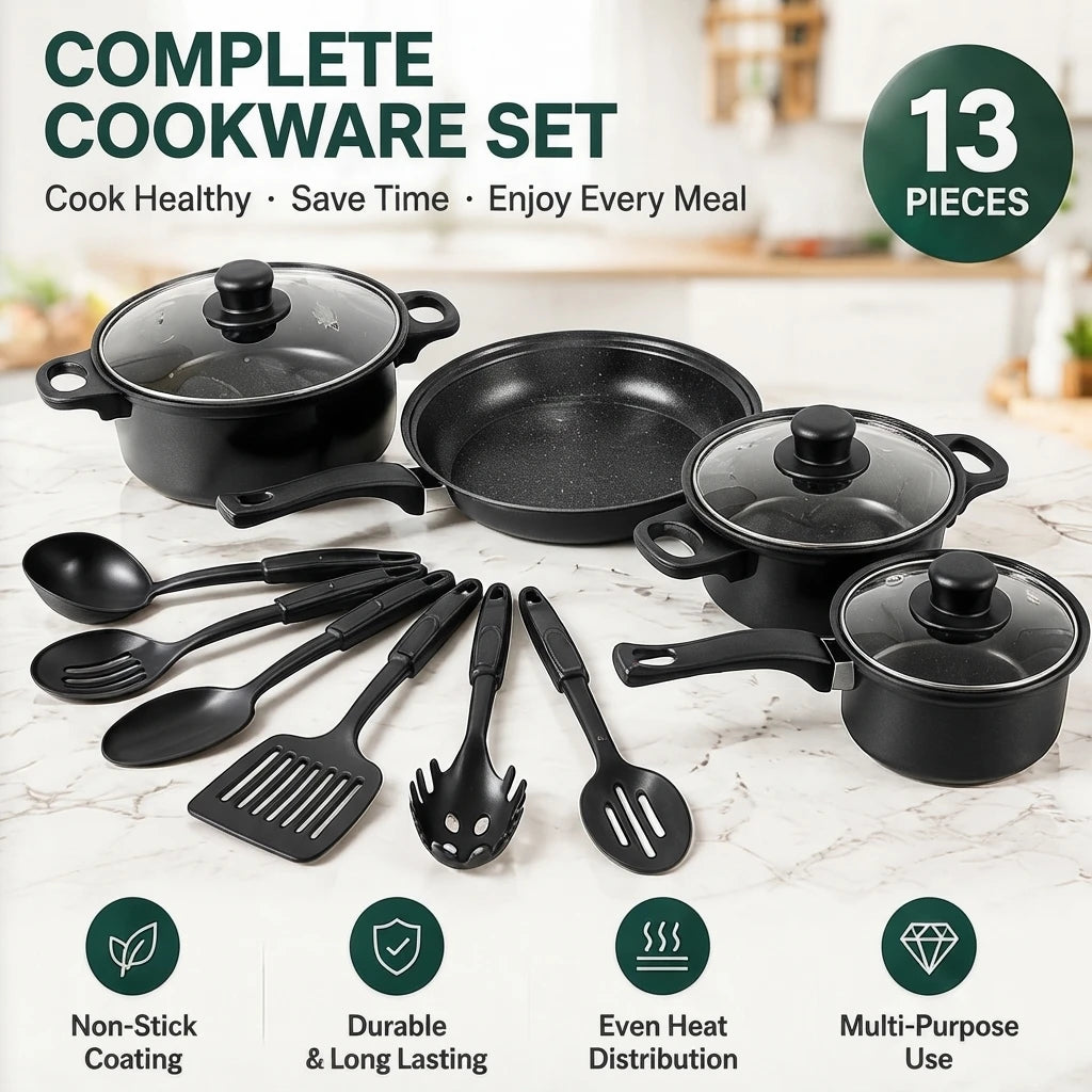 13-Piece Maifan Stone Cookware Set