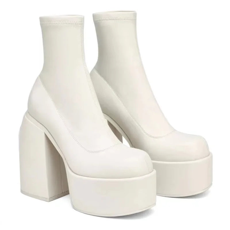 Women's Square-Toe Zipper Ankle Boots