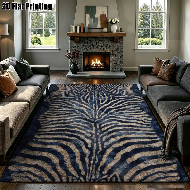 Retro Zebra Pattern Area Rug