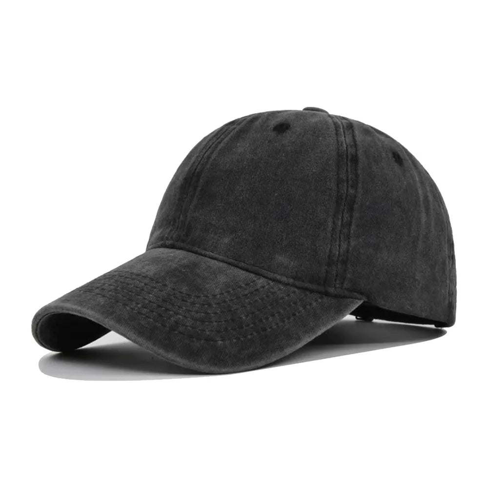 Vintage Washed Distressed Plain Baseball Cap - 100% Cotton Soft Top Unstructured Plain Dad Hat