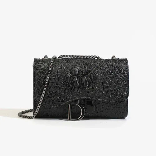 Women's Croc Pattern Chain Handbag