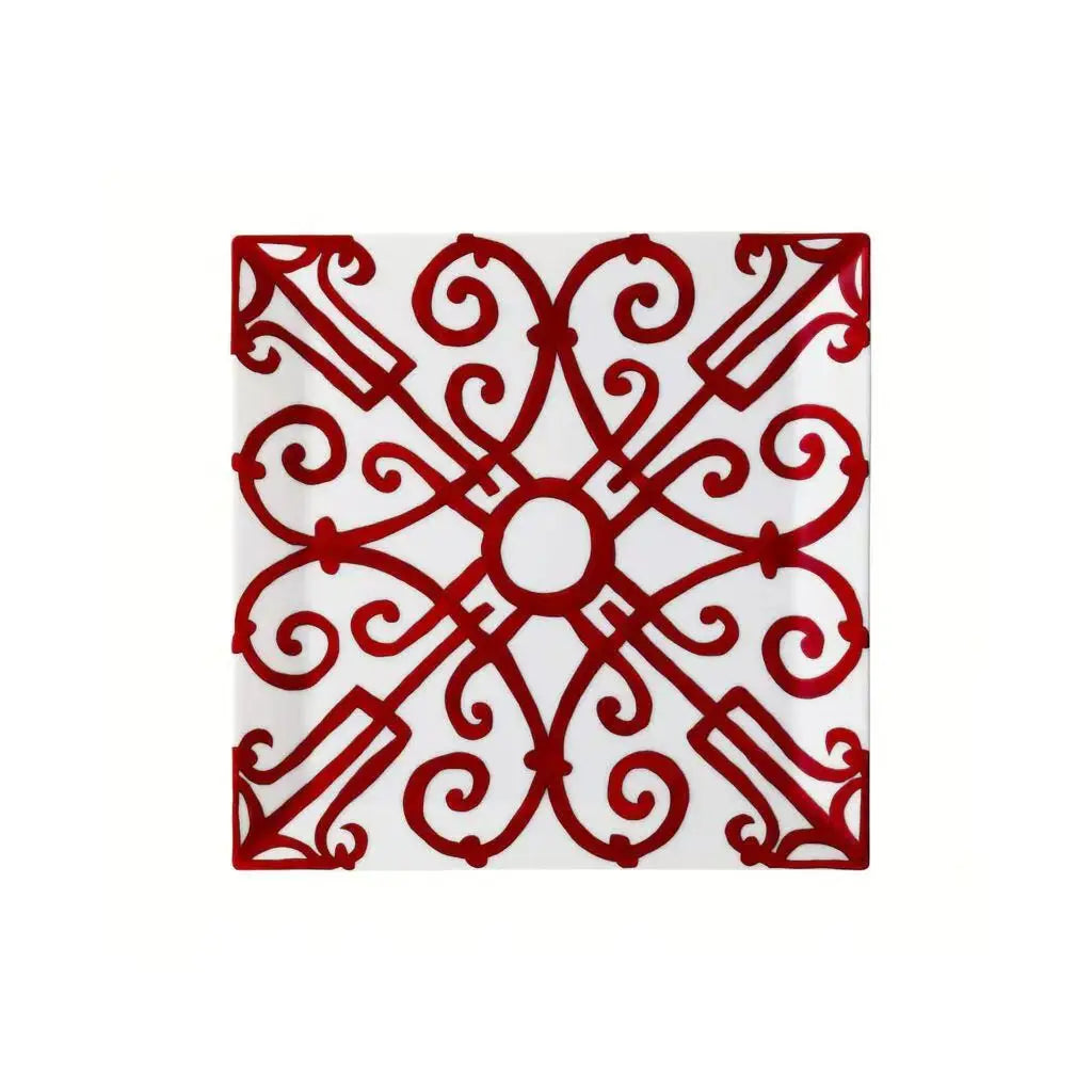 Red Pattern Bone China Dinnerware Set