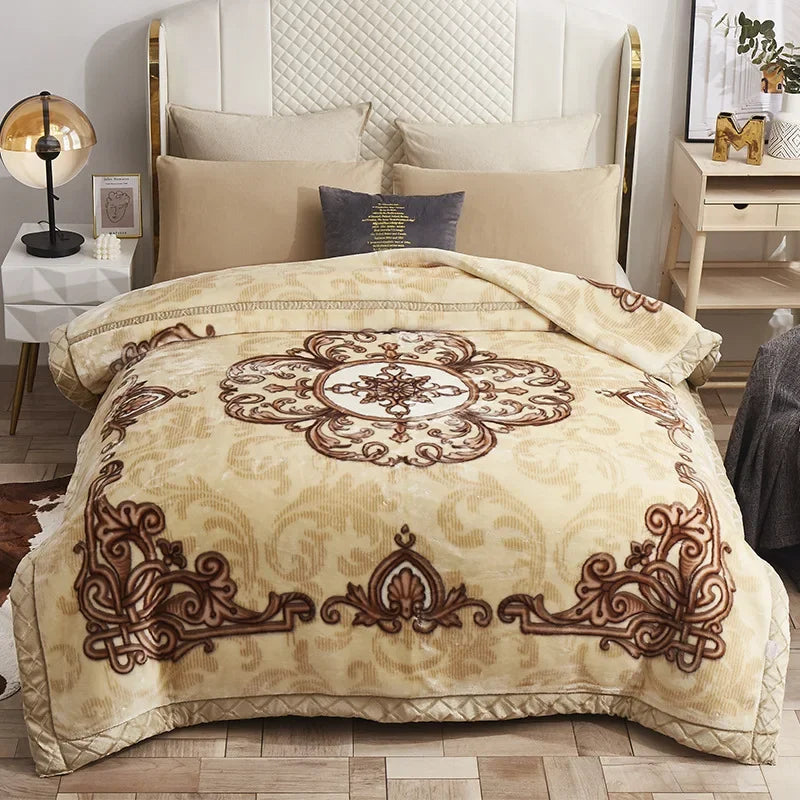 High-End Printed Warm Raschel Blanket