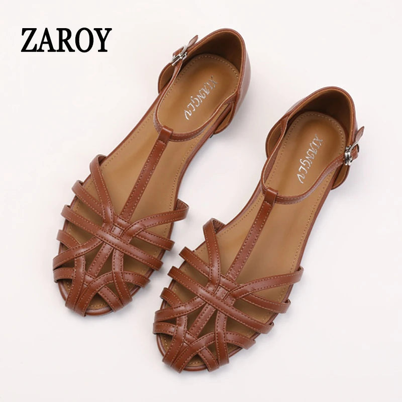 Women's Woven Cross-Strap Flat Sandals