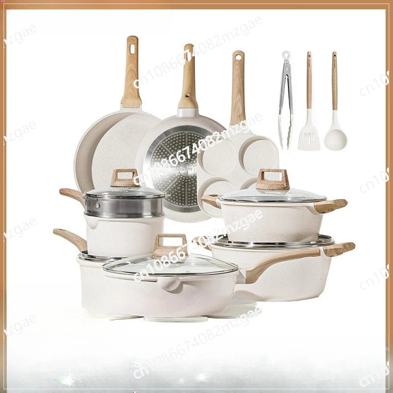 White Granite Non-Stick Cookware Set