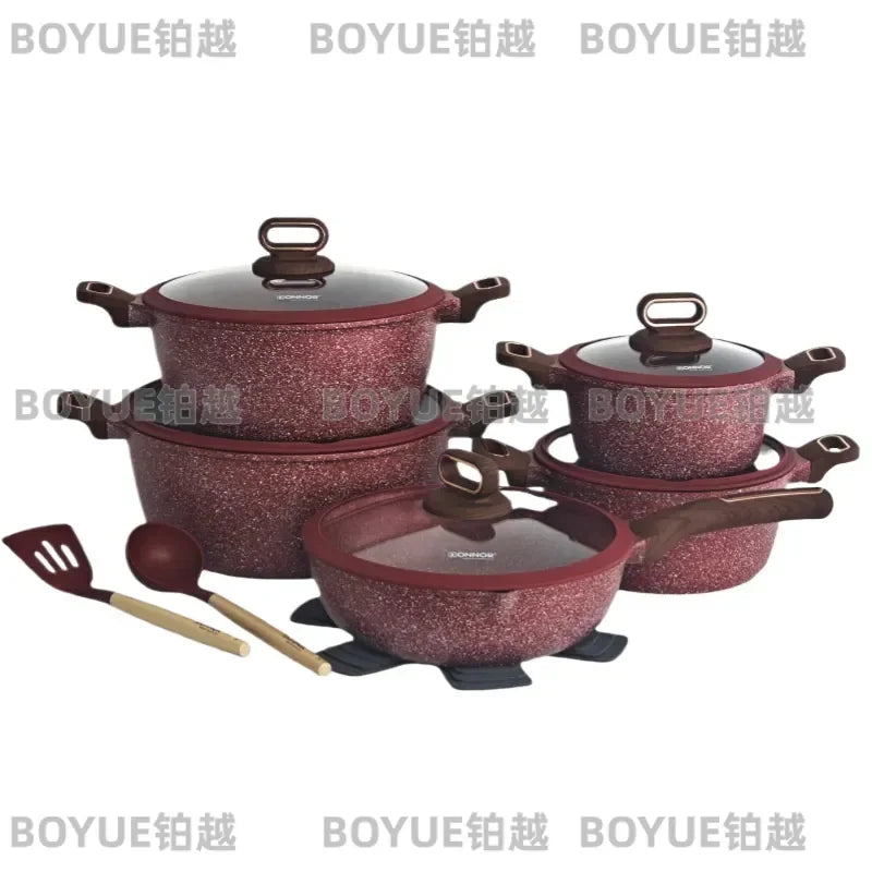 15-Piece Granite Pots and Pans Set