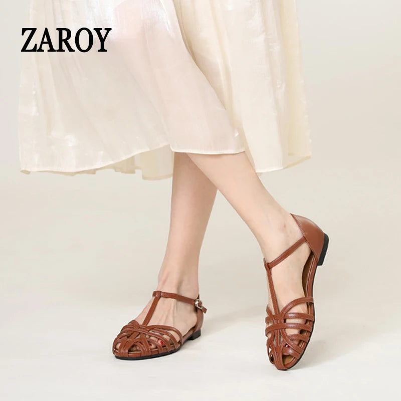 Women's Woven Cross-Strap Flat Sandals