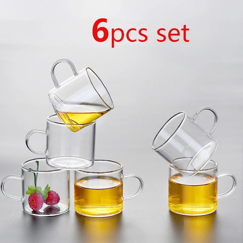Borosilicate Glass Coffee Cups - Set of 6