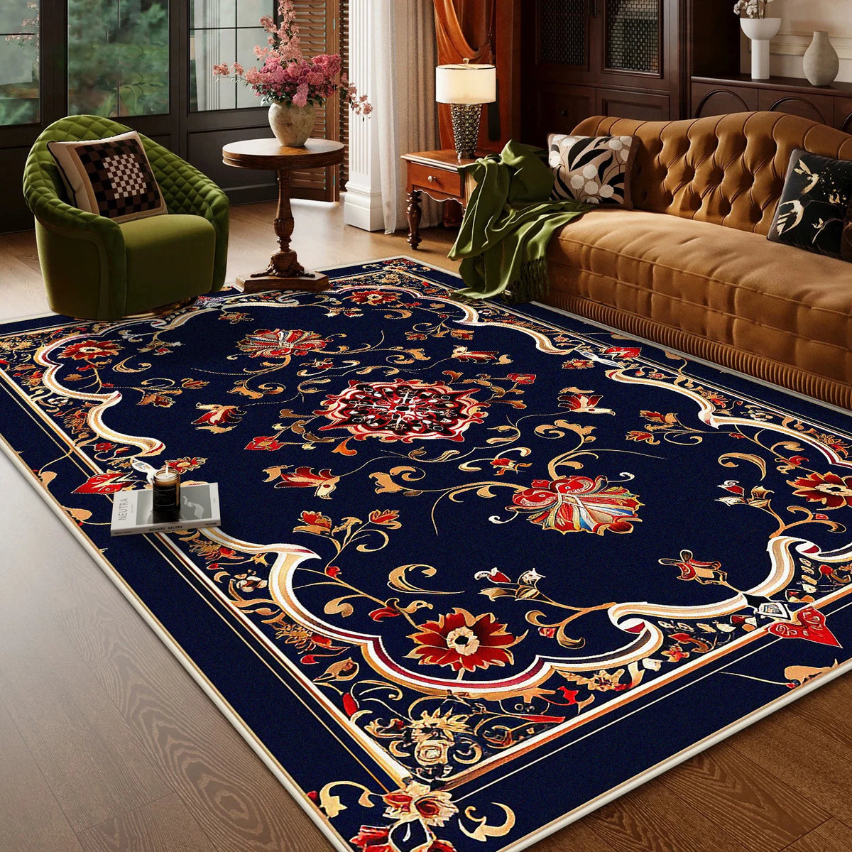 Retro Geometric Living Room Carpet
