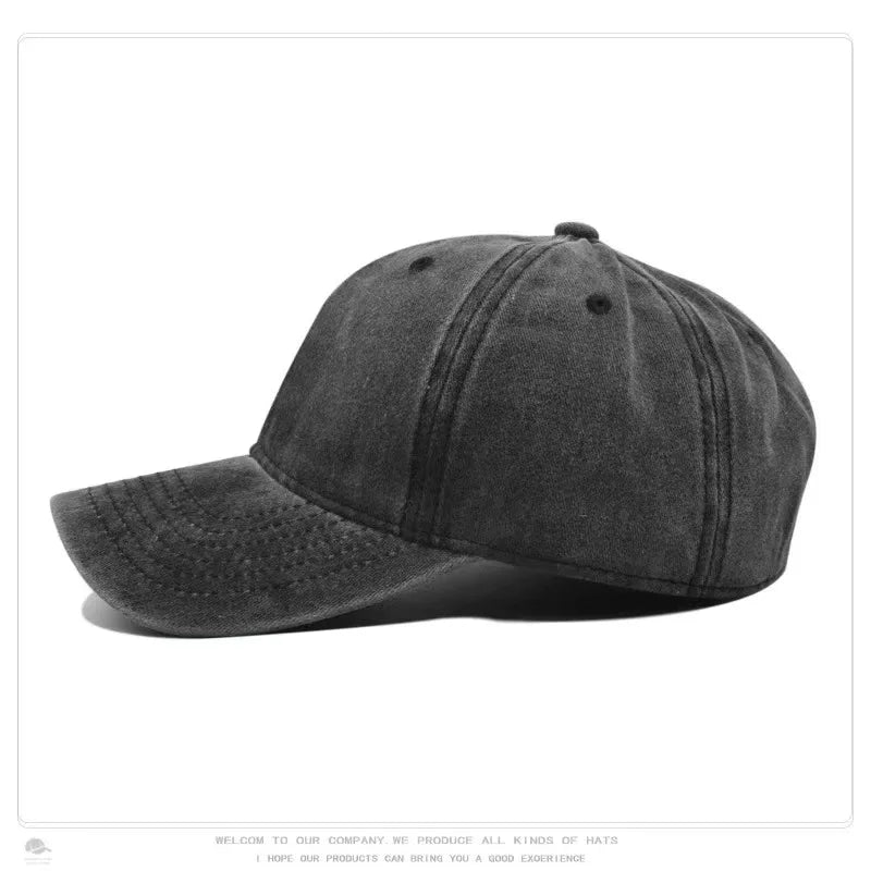 Vintage Washed Distressed Plain Baseball Cap - 100% Cotton Soft Top Unstructured Plain Dad Hat