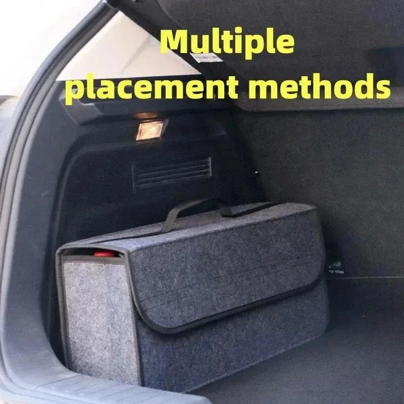 Felt Car Trunk Organizer with Anti-Slip Compartments