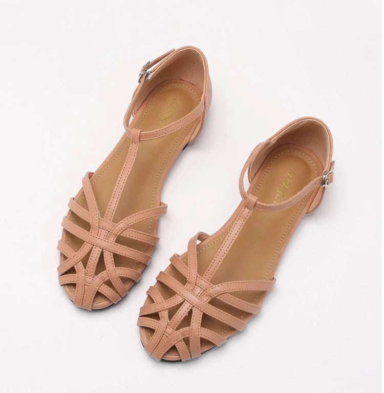 Women's Woven Cross-Strap Flat Sandals