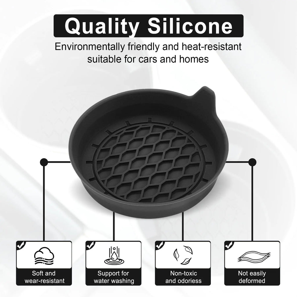 Silicone Car Cup Holder Coasters, 4-Pack