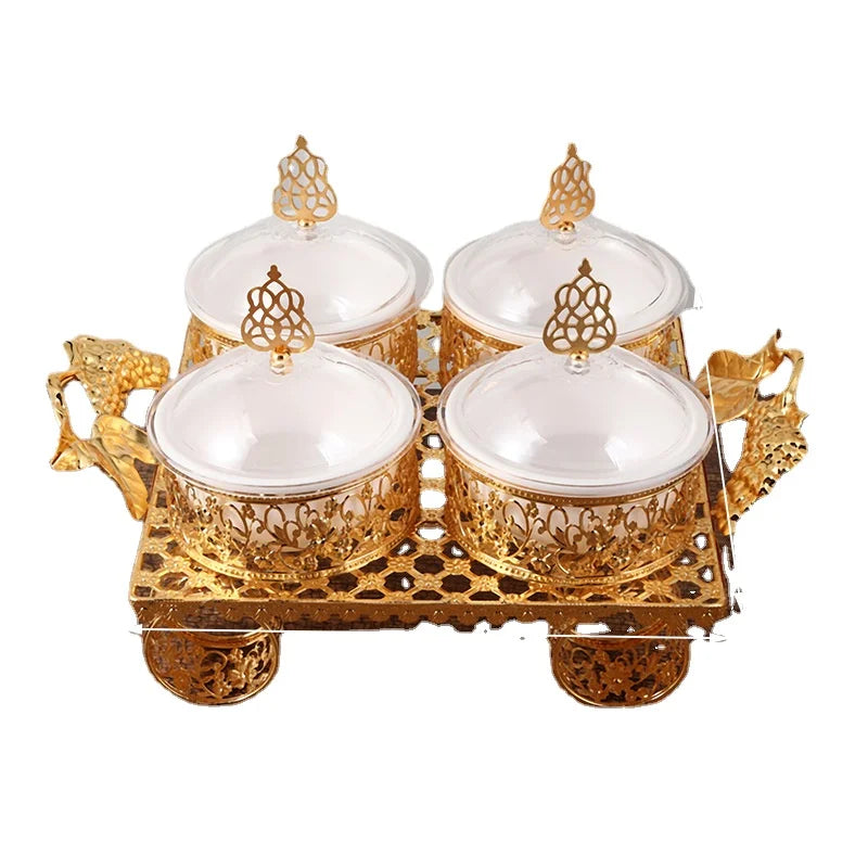 Gold Plated Candy Dry Fruit Box with Lid