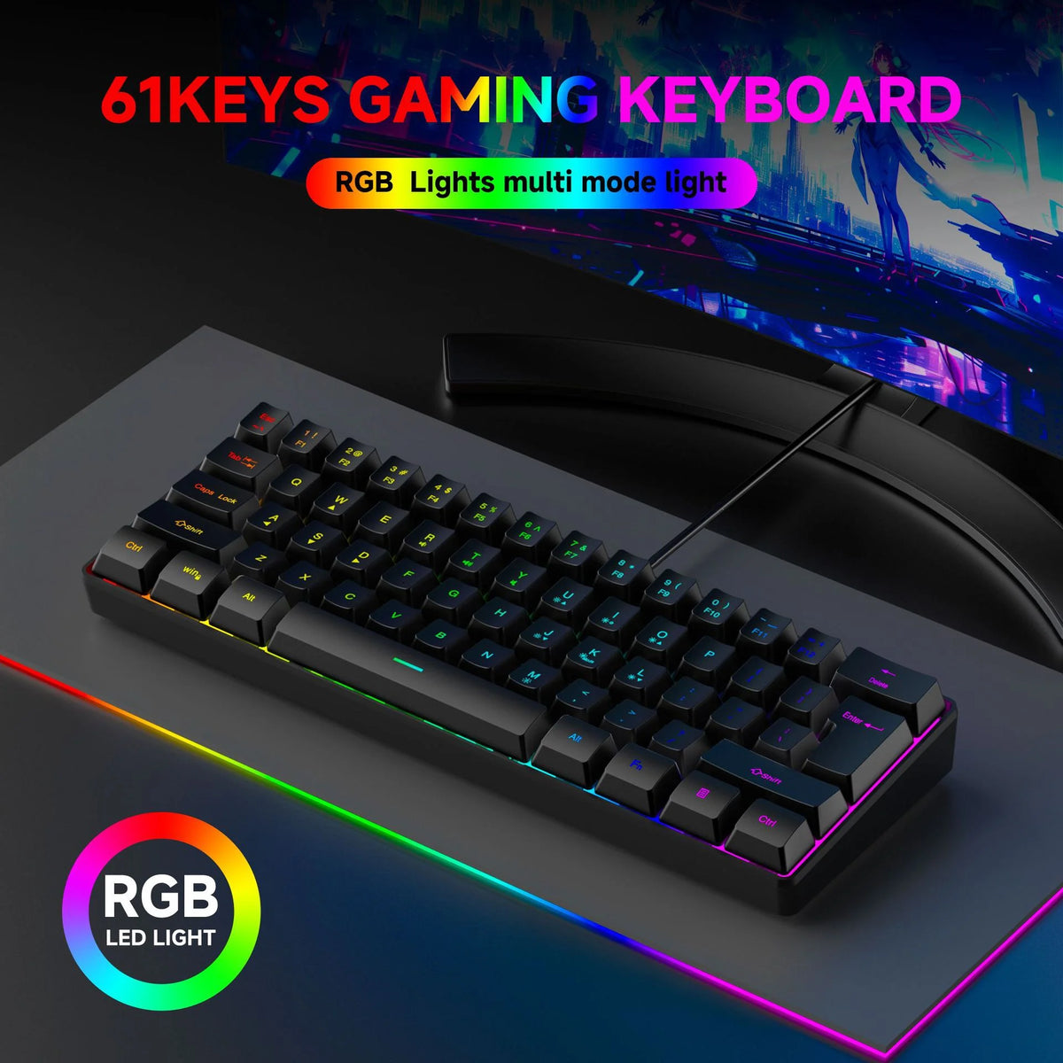 Mechanical Feel Wired Gaming Keyboard RGB